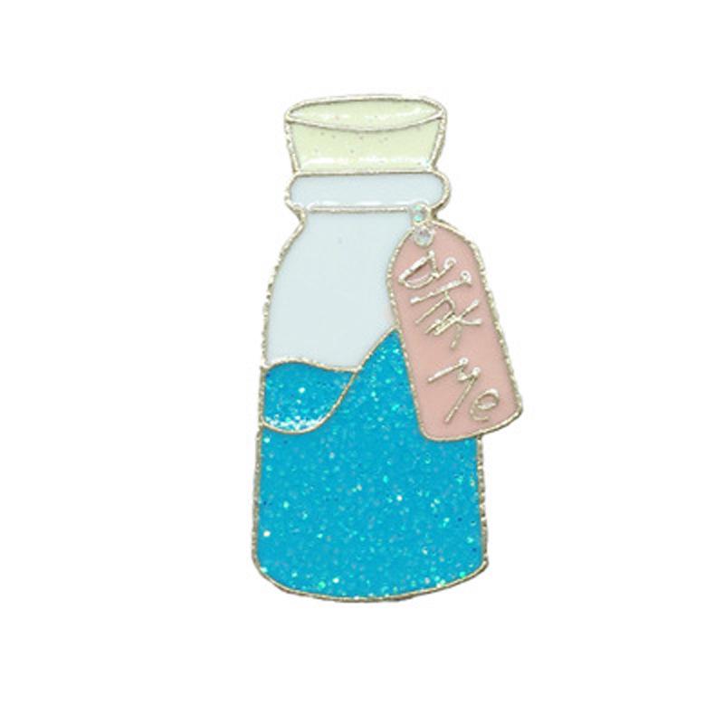 Trendy Blue Glitter Cloud & Hearts Enamel Pin