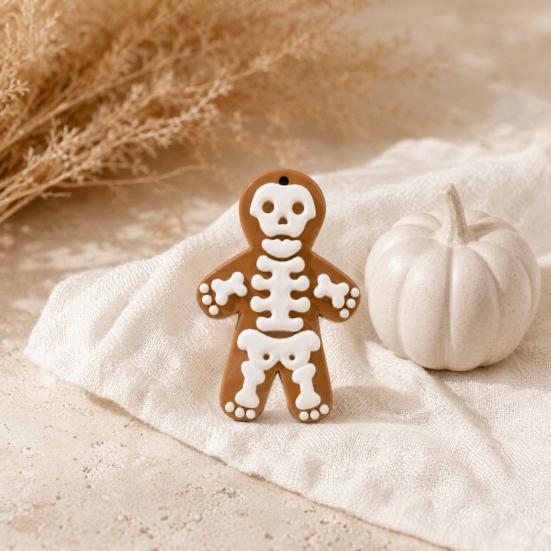 Yousheng Skeleton Gingerbread Man Hanging Ornaments, Halloween Resin Decorations, Creative Hanging Pendant for Christmas Tree Wall Door Party Decor