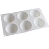 6-håls Halvcirkulär Spiral Silikonform - Jultomteluva Mousse Glass Choklad Bakverktyg