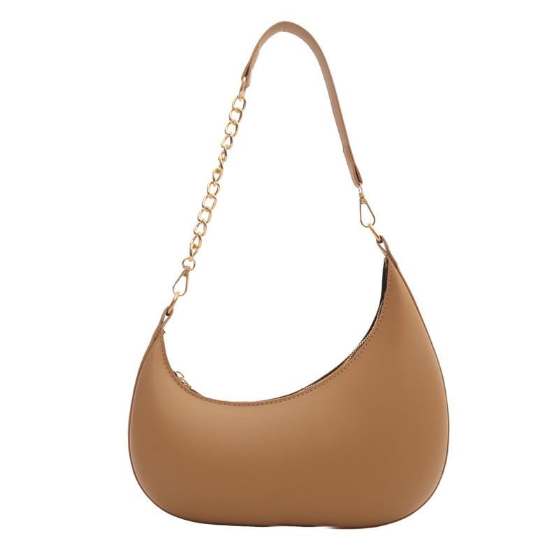 Stylish Mid-sized Crescent Handbag For Women 2024 Simple Urban Pu Leather Bag