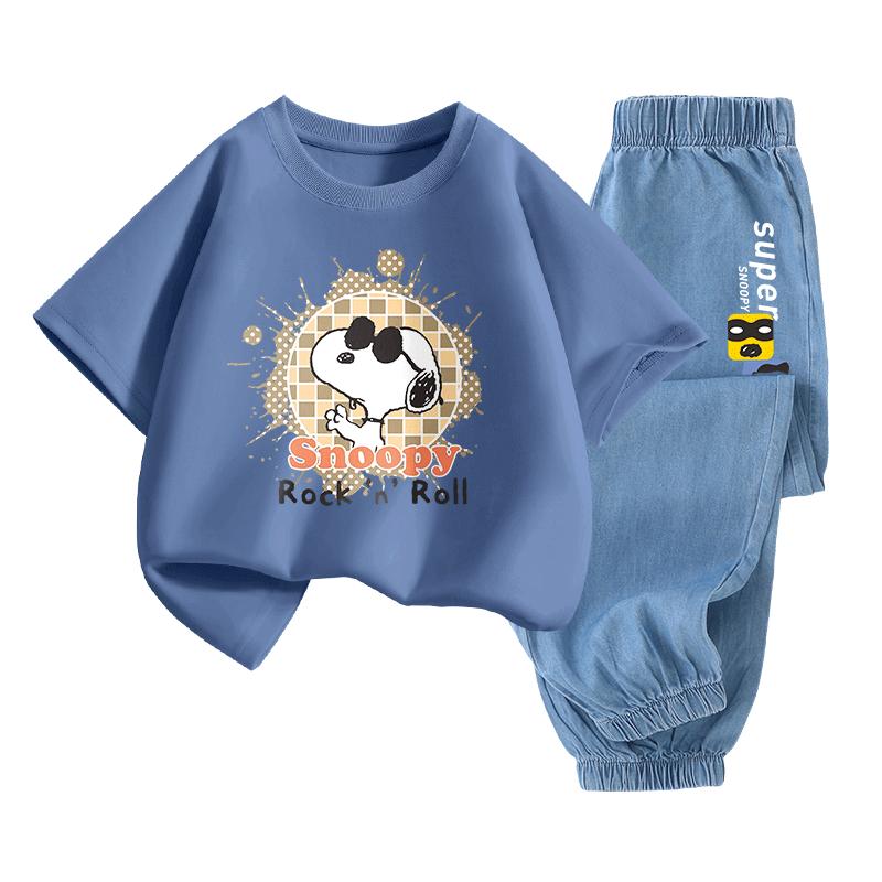 

Snoopy Kids Short-Sleeve T-Shirt & Jeans Two-Piece Set 160