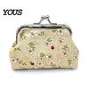 Small Coin Holder Cute Floral Purse, Vintage Kiss-lock Change Pouch, Mini Versatile Bag Accessory Wallet Trinkets Storage Pouch for Coins, Cash, Cards