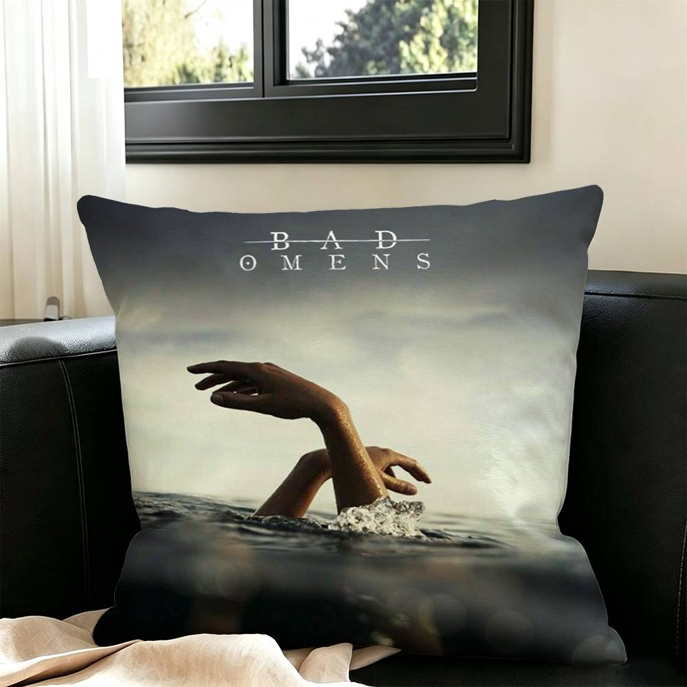 Bad Omens Noah Sebastian Square Double-Sided printed Pillow Case Bedroom Bedside Pillow Sofa Cushion Cover