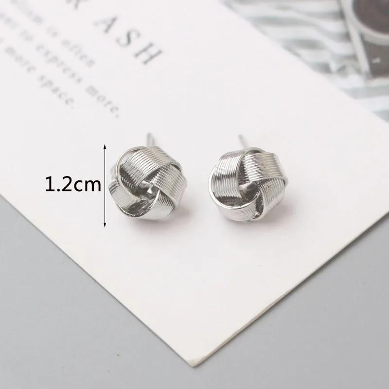 Tiny Metal Stud Earrings for Women Gold Color Twist Round Earrings Small Unusual Earrings Boucles D'oreilles Fashion Jewelry