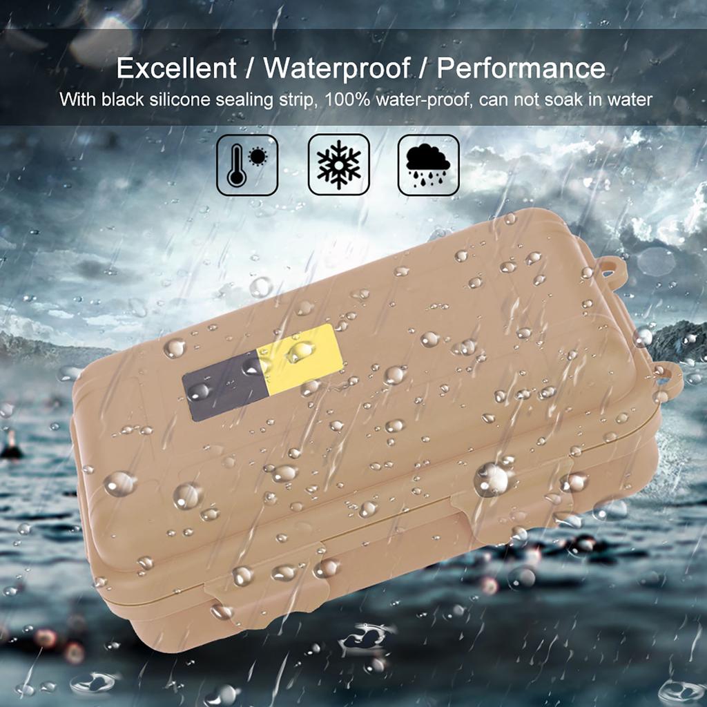   Outdoor Survival Waterproof Equipment Sealed Box Dustproof Pressure Proof (Black Small)