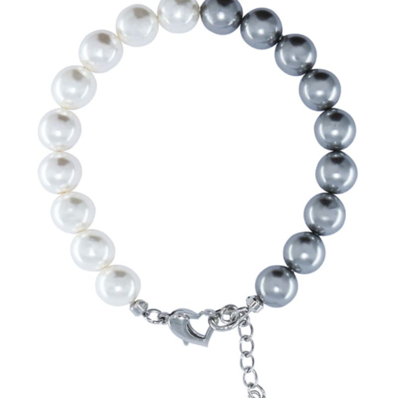 jewelCOUNTY Half & Half Pearl Bracelet[White/Grey]
