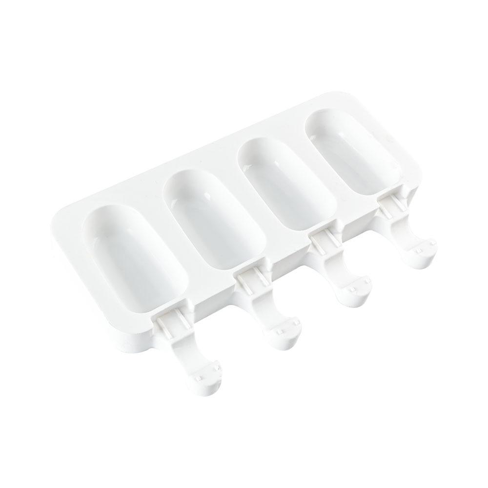 DIY 4-Cavity Oval Silicone Ice Cream & Popsicle Mold