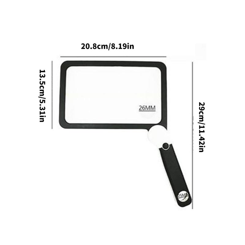 3X Magnification Magnifying Glass 72 LED Light 3 Lighting Modes Rechargeable Magnifier USB Rechargeable Large Lens