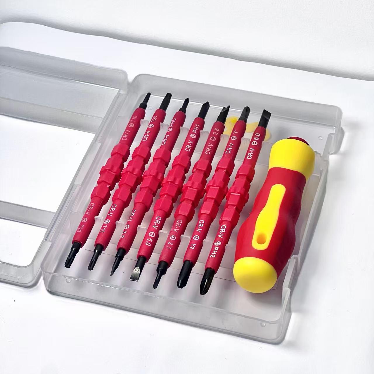 

8-in-1 Magnetic Double-Headed Insulated Screwdriver Set for Electrician Safety and Household Repairs