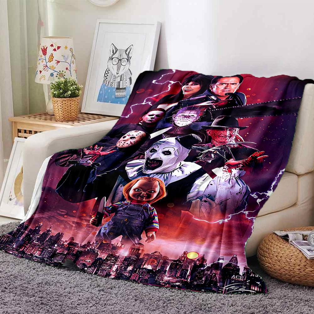 1Pc Horror Puppet Scene Blanket For Couch Bed Plush Cozy Fuzzy Blanket Super Soft Warm Blankets For Fall And Winter 0918141