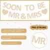 Mr & Mrs Banner Pre-strung Soon To Be Mr and Mrs Sign Glitter Engagement Banner for Bridal Shower Wedding Engagement Bachelorette Party Decorations