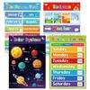 Bildungsbuchstaben Zahlen Farben Formen Poster Bunte Obst Gemüse Tier Lernposter Diagramme für Vorschulkinder