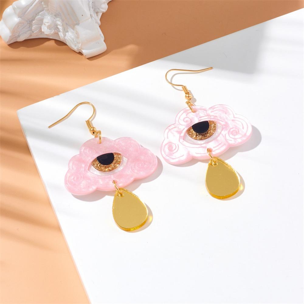 Funny Halloween Clouds, Eyes, Water Droplets, Mirror Finish Acrylic Earrings, Personalized, Niche, Fun, Creative Earrings