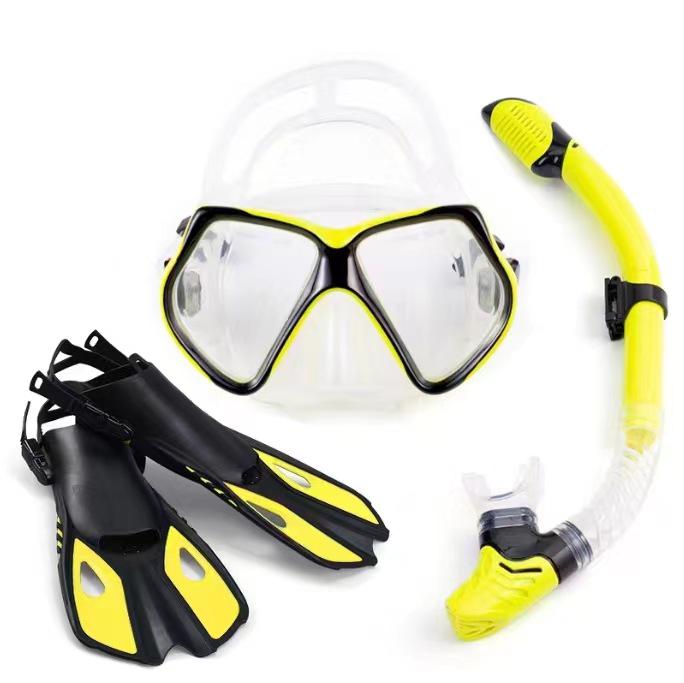 

Набор маска для дайвинга, трубка и регулируемые ласты - Снаряжение для снорклинга с защитой от запотевания Large/Extra Large
