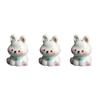 3 Pcs Miniature Resin Rabbit Easter Figurine, Cartoon Cute Tiny Bunny Animal Figures for Easter Egg Fillers, Fairy Garden, Dollhouse, Cake Topper