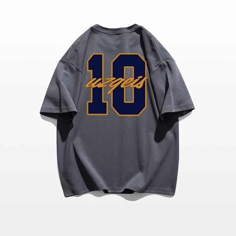 

Мужская хлопковая футболка с короткими рукавами для мужчин, большие футболки с принтом цифр XXL