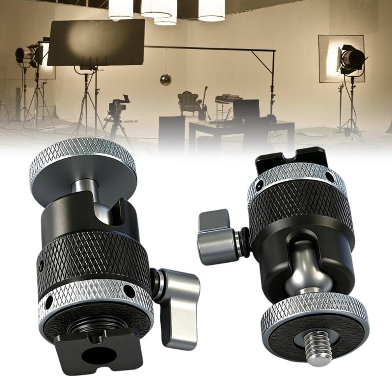 Aluminum Construction Universal Rotating Cold Shoe Adapter with 1/4in Screw For Camera Phone And Monitor