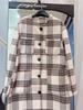 2023 Women's Retro Plaid Double-Sided Cashmere Wool Coat, Mid-Length Loose Fit for Autumn/Winter