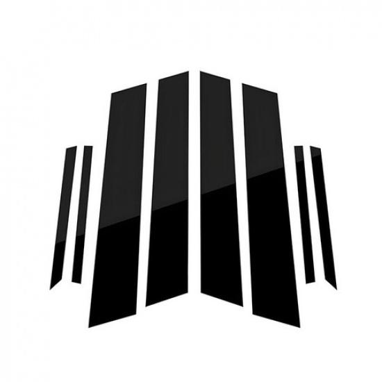 For 2012-2015 Honda Civic 4Door Black Pillar Posts Window Molding Protector Trim