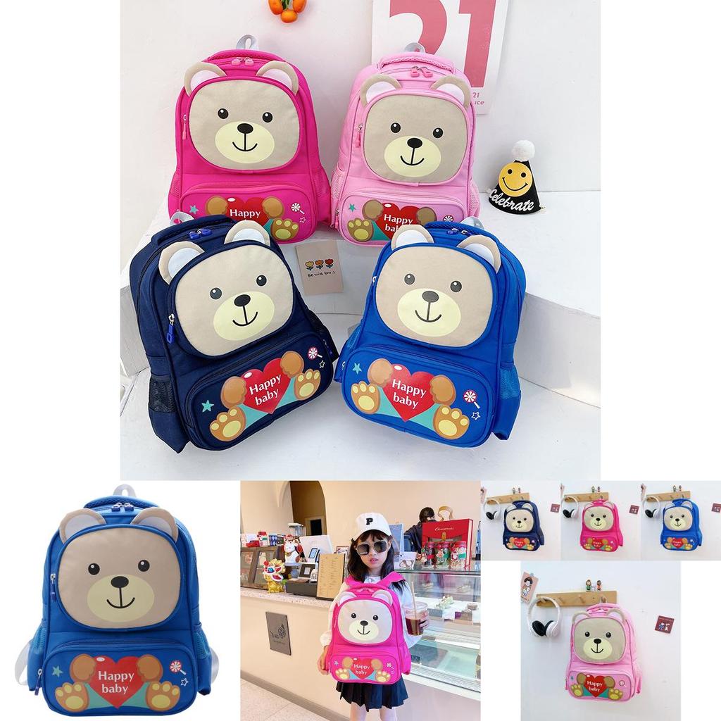 Adorable Cartoon Bear Backpack For Kids Durable Nylon Lightweight Design
