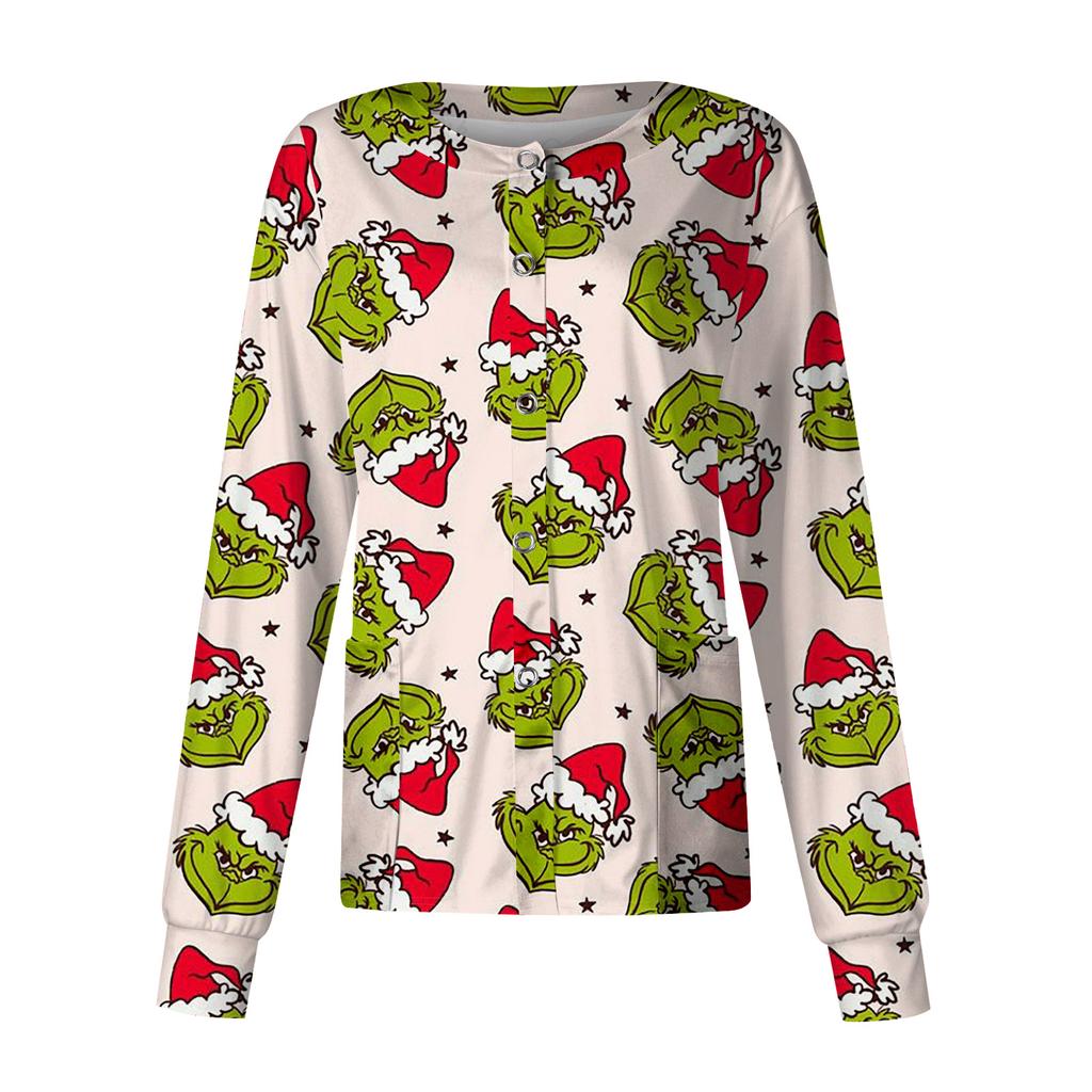 Women's Casual Long Sleeve Single Breasted  Printed Dry-nurse Top