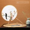Double-Sided Red Beech round Women Classical Court Circular Fan