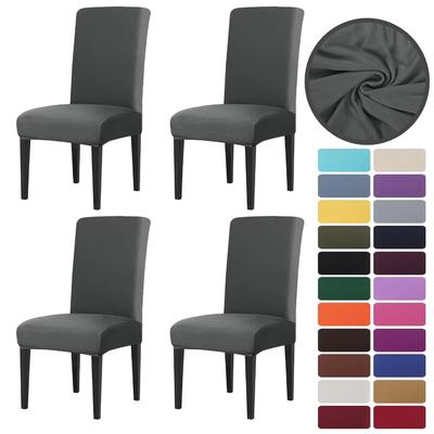 Elastische effen kleur verstelbare stoelhoes spandex stretch slipcovers stoelzithoezen keuken eetkamer bruiloft banket thuis