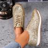 Fashion 2025 New Lightweight Women's Glitter Sneakers Spring Autumn Lace Up Low Heel Sport Shoes Women Comfort Non Slip Walking Shoes