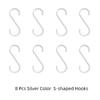 8 Pcs  Aluminium Alloy S Shape Hooks Practical Kitchen Railing Hanger Hook Clasp Holder Hooks For Hanging Clothes Handbag