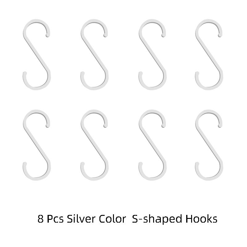 

8 Pcs Aluminium Alloy S Shape Hooks Practical Kitchen Railing Hanger Hook Clasp Holder Hooks For Hanging Clothes Handbag
