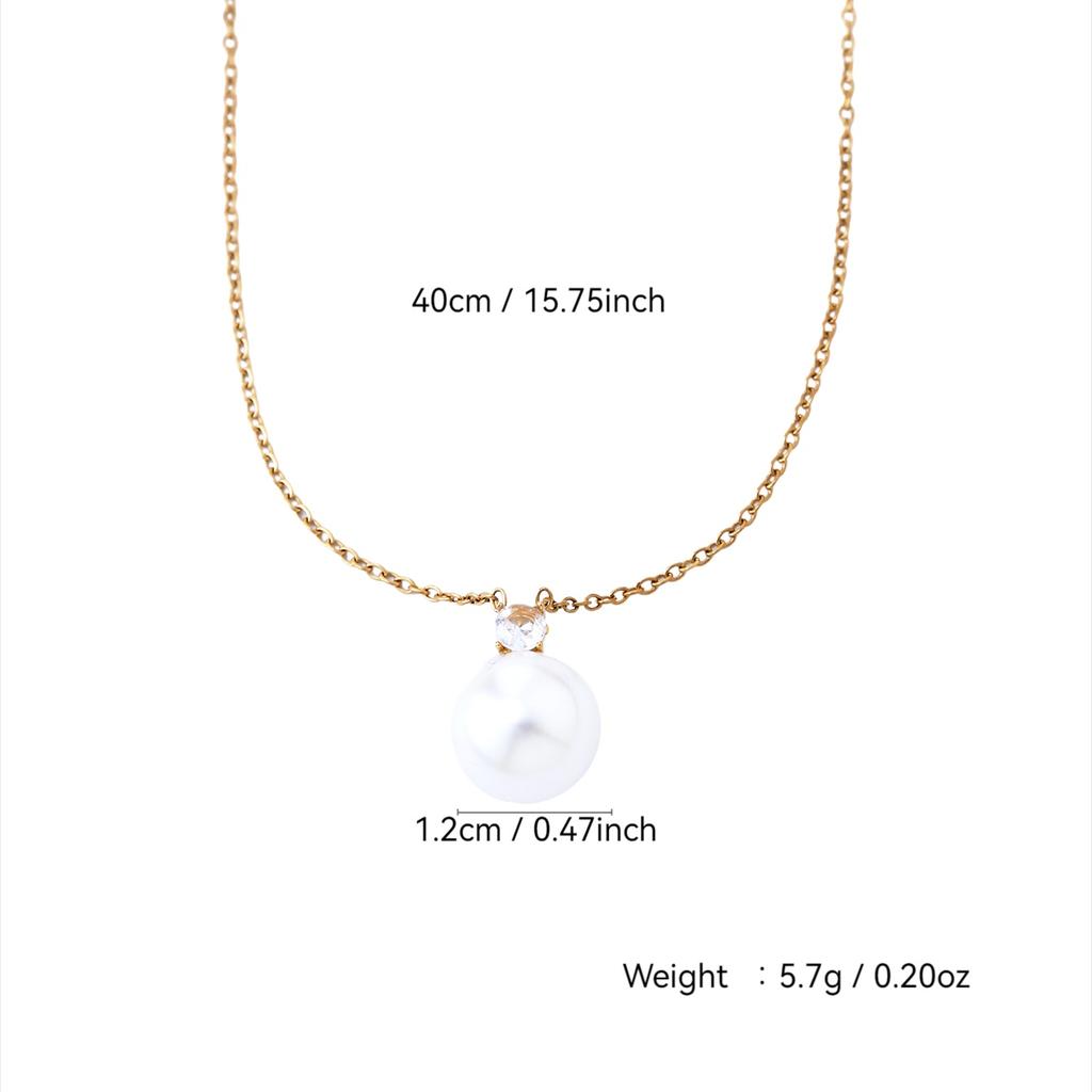 Elegant Fashion Light Luxury Retro High-Level Sense Of Stainless Steel 18K Gold-Plated Diamond Zircon Pendant Necklace Female
