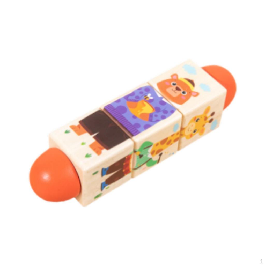 , Educational Toys, Building Blocks with Cartoon Motifs, Puzzles for Preschoolers, Gift
