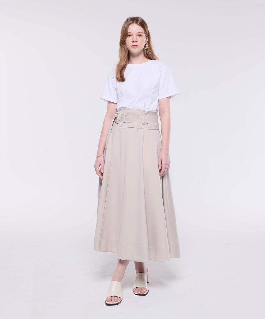 Kankeu A-Line Wrap Skirt - Beige