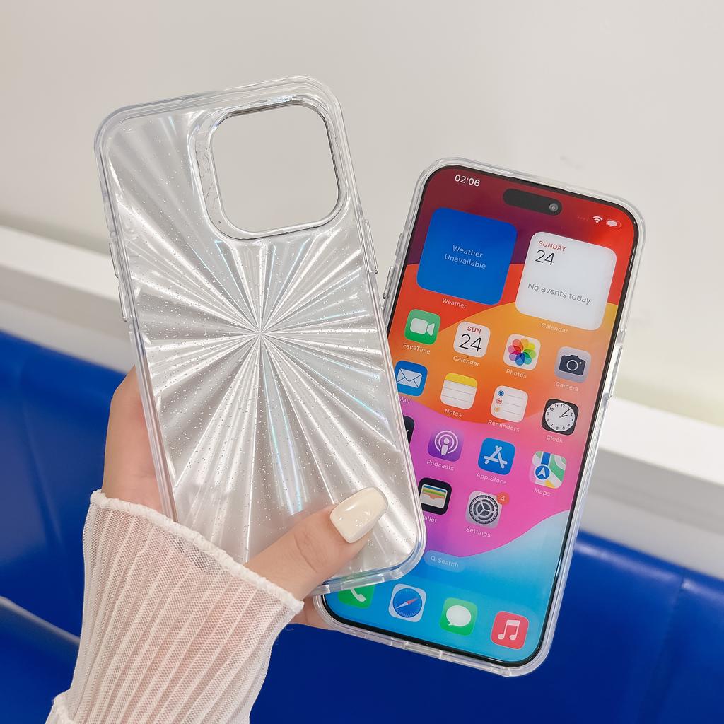 For iPhone 15 Pro Max Case Laser Butterfly Pattern Anti-Scratch TPU+PC Phone Cover