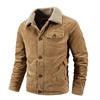 Corduroy Cotton Jacket Men's Casual Men's Loose Large Size Plus Fleece Thick Coat Men's Cotton Jacket