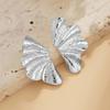 Vintage Irregular Half Flower Stud Earrings for Women Elegant Geometric Metal Petals Piercing Earring Party Jewelry Gifts