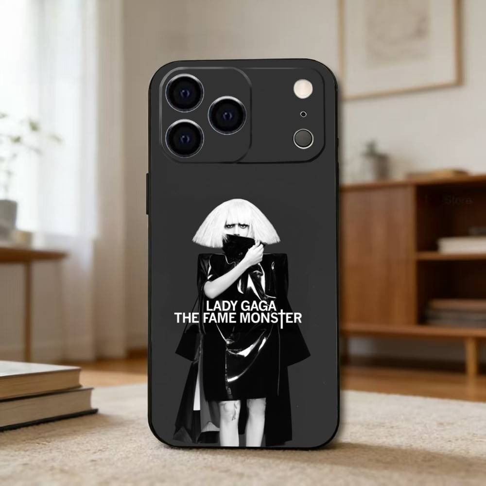 L-Lady G-Gaga Phone Case For iPhone 17,16,15,14,13,12,11 Plus,Pro Max,XS,Soft Silicone Black Cover