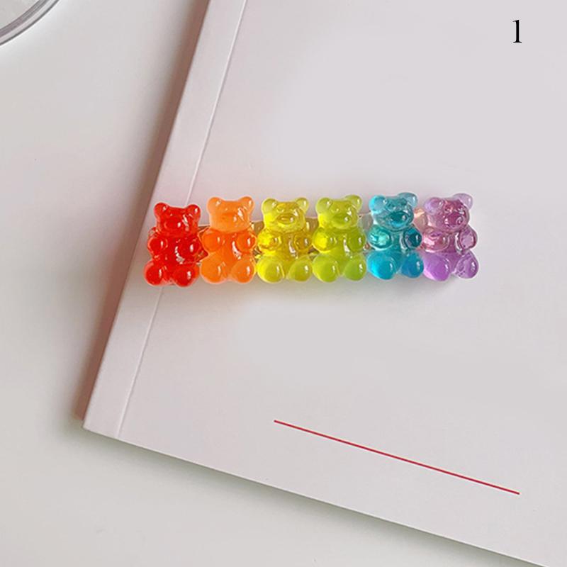 

Candy Color Jelly Bear Hair Barrette Clips Barrettes Cute Cartoon Animal Hairpin Women Girls Hairgrips Hair Acccessories Gifts