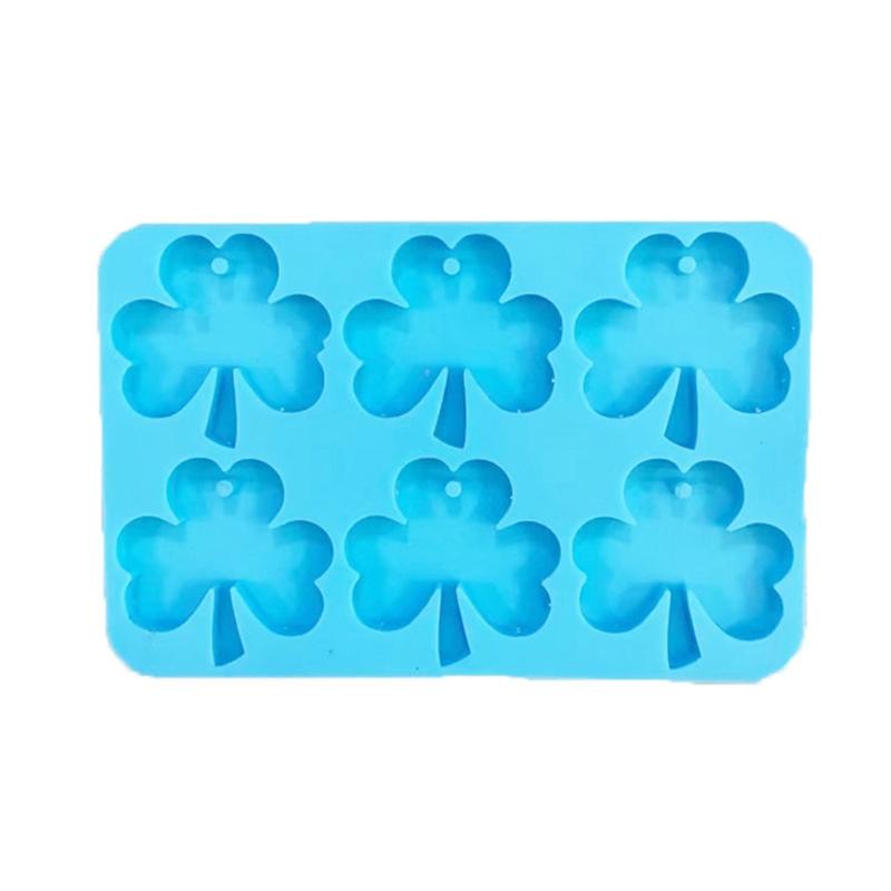 

Diy Crystal Epoxy Mold Earrings Tag Jewelry Mold Hanging Pendant Decoration Clover Irregular Mirror Silicone Mold 1 синий