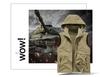 Gilet da uomo in pile Sherpa double-face con imbottitura in velluto, per esterni, con cappuccio staccabile