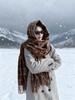 Korean retro plaid scarf women's plaid imitation cashmere warm fringed shawl autumn and winter college style versatile scarf