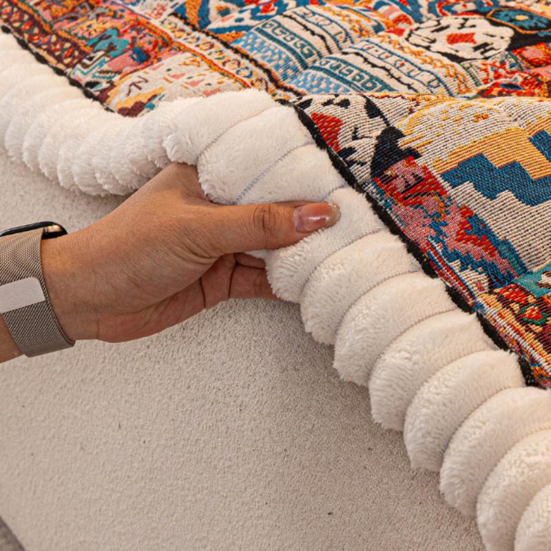 Bohemian Style Sofa Couch Mat Thick Anti Slip Sofa Cover Autumn Winter Soft Dust Protection Pad Window Seat Cushion Multi-purpose Universal Cover