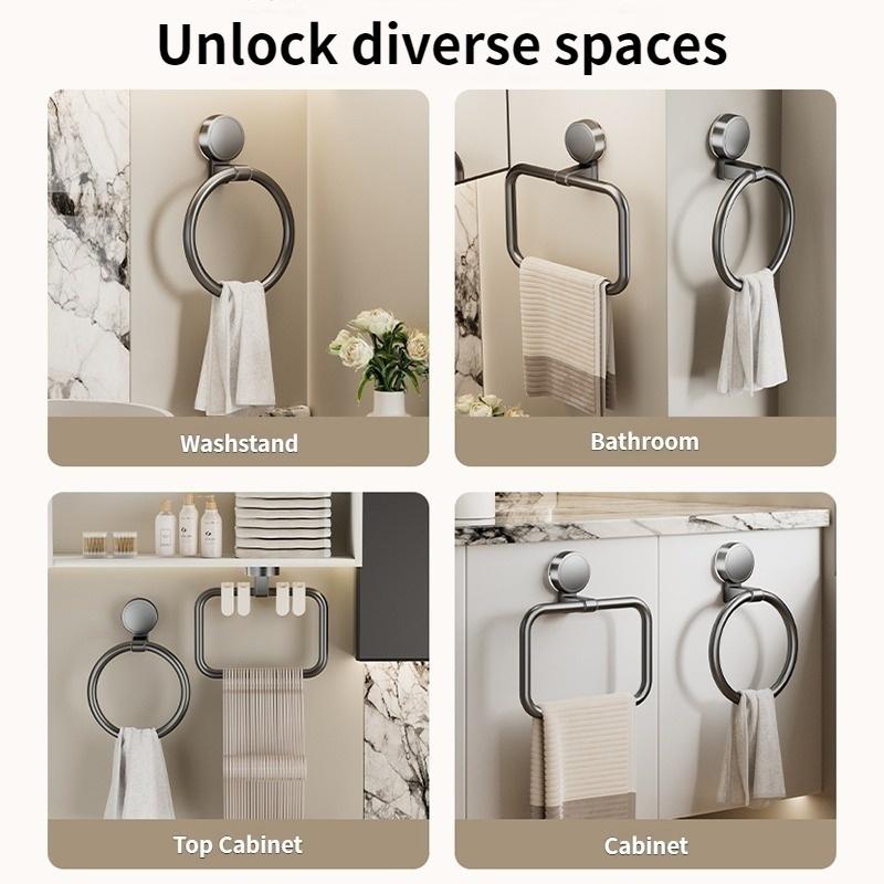 No Need To Drill SuctiTowel Ring Bathroom Towel Rack Kitchen Rag Rack Bathroom Toilet Wall Hanging Towel Rack Kitchen Towel Ring