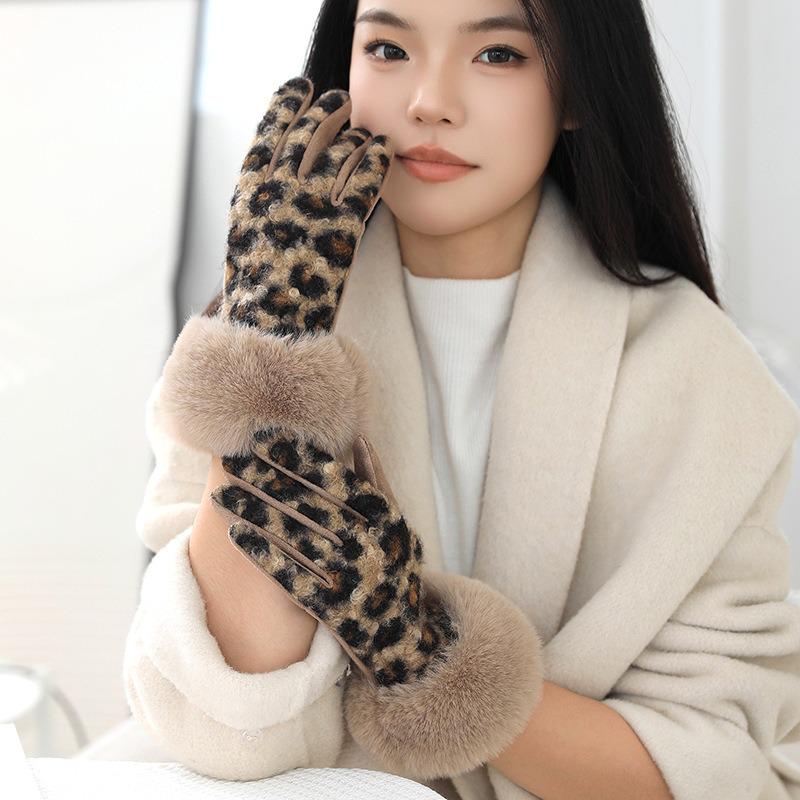 Women's Winter PU Leather Touchscreen Gloves – Fashionable, Windproof & Warm for Outdoor Cycling