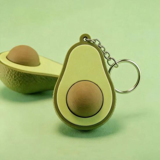 3D Tištěná Klíčenka s Avocado Clickerem Tlačítko na Dekompresi Klíčenka Fidget Hračka pro Pracovníky Doma i v Kanceláři Úzkost Úleva od Stresu Stolní Hračka