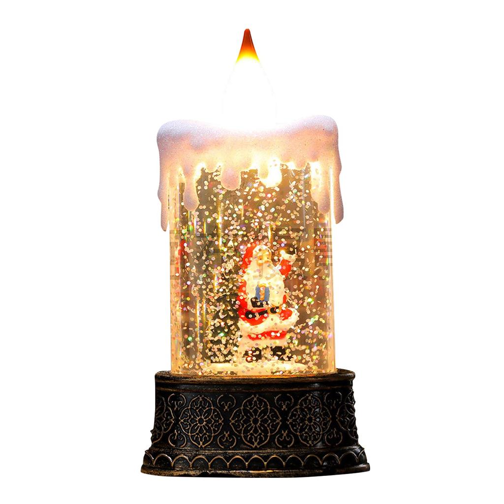 New Christmas Water-Filled Glowing Candle Night Light Ornaments 95ml