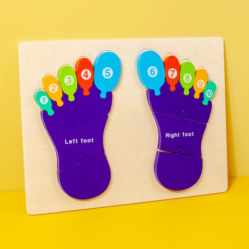 Palm Feet Busy Board Early Learning Educational Toys Puzzles Toddlers Gifts Wood Cognitive Montessori Toys for Children Kids