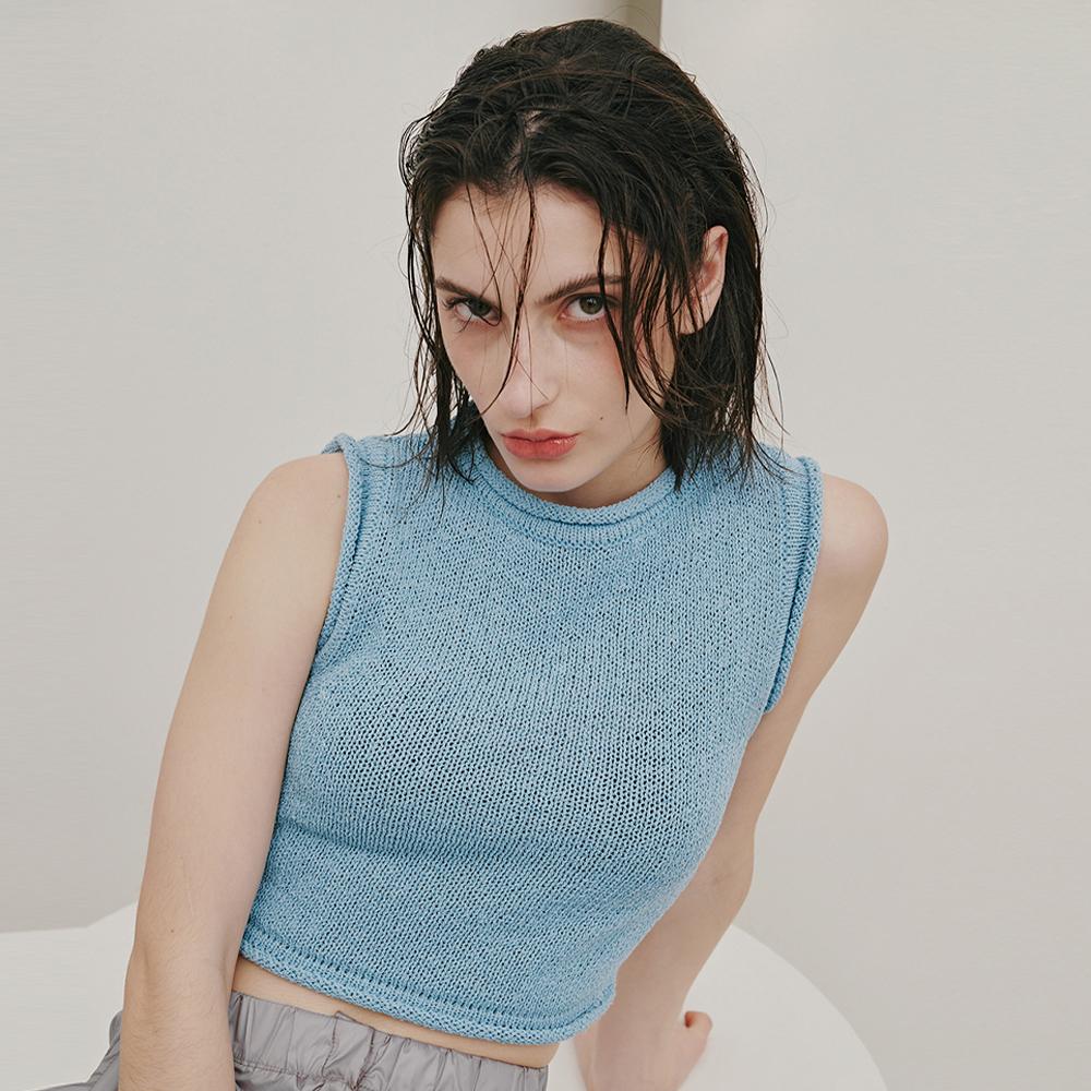 Odier Rolling Cotton Sleeveless - Aqua Blue Aqua Blue/One