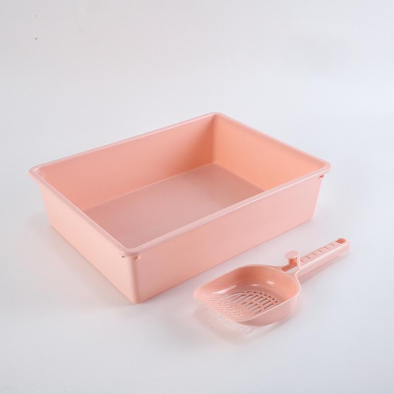 Semi-Enclosed PP Cat Litter Box: Square Design, Easy Clean, Cross-Border Support