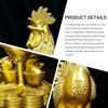 Aris & Juno Brass Rooster Feng Shui Statue – Chinese Wealth & Good Luck Figurine for Entryway, Home Office Desk or Shelf Decor, Gift for Boss,